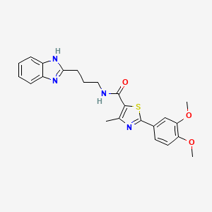 molecular formula C23H24N4O3S B11004792 N-[3-(1H-benzimidazol-2-yl)propyl]-2-(3,4-dimethoxyphenyl)-4-methyl-1,3-thiazole-5-carboxamide 
