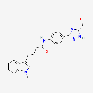 molecular formula C23H25N5O2 B11004834 N-{4-[5-(methoxymethyl)-1H-1,2,4-triazol-3-yl]phenyl}-4-(1-methyl-1H-indol-3-yl)butanamide 