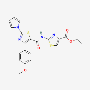 molecular formula C21H18N4O4S2 B11004880 ethyl 2-({[4-(4-methoxyphenyl)-2-(1H-pyrrol-1-yl)-1,3-thiazol-5-yl]carbonyl}amino)-1,3-thiazole-4-carboxylate 