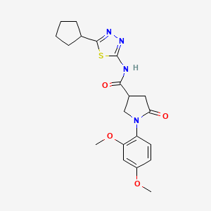 molecular formula C20H24N4O4S B11004984 N-(5-cyclopentyl-1,3,4-thiadiazol-2-yl)-1-(2,4-dimethoxyphenyl)-5-oxopyrrolidine-3-carboxamide 