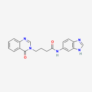 molecular formula C19H17N5O2 B11005000 N-(1H-benzimidazol-6-yl)-4-(4-oxoquinazolin-3(4H)-yl)butanamide 