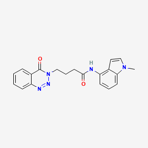 molecular formula C20H19N5O2 B11005077 N-(1-methyl-1H-indol-4-yl)-4-(4-oxo-1,2,3-benzotriazin-3(4H)-yl)butanamide 