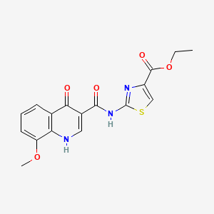 molecular formula C17H15N3O5S B11005090 ethyl (2Z)-2-{[(4-hydroxy-8-methoxyquinolin-3-yl)carbonyl]imino}-2,3-dihydro-1,3-thiazole-4-carboxylate 