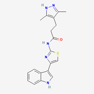 molecular formula C19H19N5OS B11005161 3-(3,5-dimethyl-1H-pyrazol-4-yl)-N-[4-(1H-indol-3-yl)-1,3-thiazol-2-yl]propanamide 