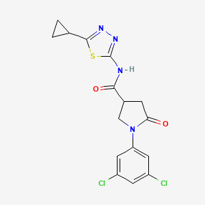 molecular formula C16H14Cl2N4O2S B11005169 N-(5-cyclopropyl-1,3,4-thiadiazol-2-yl)-1-(3,5-dichlorophenyl)-5-oxopyrrolidine-3-carboxamide 