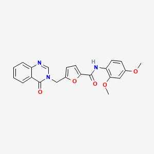 molecular formula C22H19N3O5 B11005339 N-(2,4-dimethoxyphenyl)-5-[(4-oxoquinazolin-3(4H)-yl)methyl]furan-2-carboxamide 