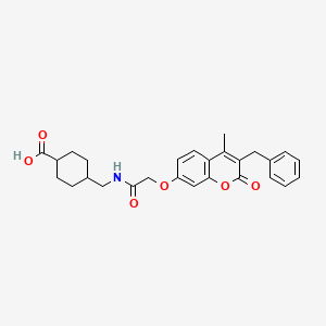 molecular formula C27H29NO6 B11005376 trans-4-[({[(3-benzyl-4-methyl-2-oxo-2H-chromen-7-yl)oxy]acetyl}amino)methyl]cyclohexanecarboxylic acid 