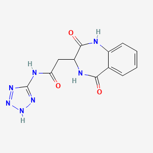molecular formula C12H11N7O3 B11005448 2-(2,5-dioxo-2,3,4,5-tetrahydro-1H-1,4-benzodiazepin-3-yl)-N-(1H-tetrazol-5-yl)acetamide 