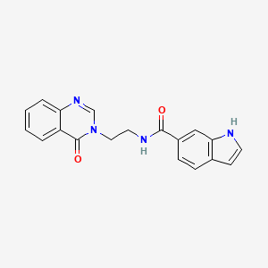 molecular formula C19H16N4O2 B11005456 N-[2-(4-oxoquinazolin-3(4H)-yl)ethyl]-1H-indole-6-carboxamide 