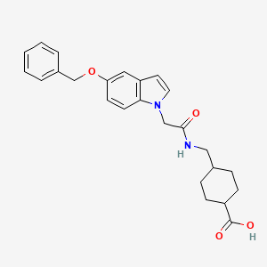 molecular formula C25H28N2O4 B11005628 trans-4-[({[5-(benzyloxy)-1H-indol-1-yl]acetyl}amino)methyl]cyclohexanecarboxylic acid 