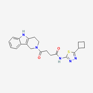 molecular formula C21H23N5O2S B11005727 N-[(2Z)-5-cyclobutyl-1,3,4-thiadiazol-2(3H)-ylidene]-4-oxo-4-(1,3,4,5-tetrahydro-2H-pyrido[4,3-b]indol-2-yl)butanamide 