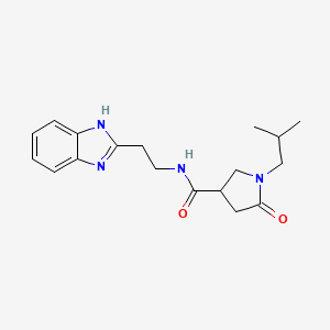 molecular formula C18H24N4O2 B11005793 N-[2-(1H-benzimidazol-2-yl)ethyl]-1-(2-methylpropyl)-5-oxopyrrolidine-3-carboxamide 