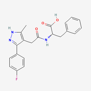 molecular formula C21H20FN3O3 B11005836 (2S)-2-({2-[3-(4-Fluorophenyl)-5-methyl-1H-pyrazol-4-YL]acetyl}amino)-3-phenylpropanoic acid 