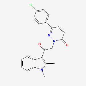 molecular formula C22H18ClN3O2 B11005852 6-(4-chlorophenyl)-2-[2-(1,2-dimethyl-1H-indol-3-yl)-2-oxoethyl]pyridazin-3(2H)-one 