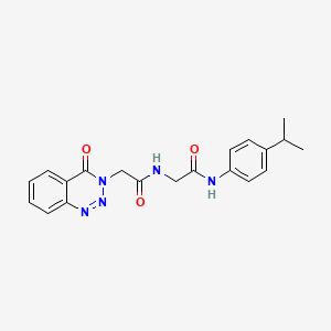 molecular formula C20H21N5O3 B11005874 N~2~-[(4-oxo-1,2,3-benzotriazin-3(4H)-yl)acetyl]-N-[4-(propan-2-yl)phenyl]glycinamide 