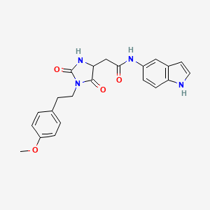 molecular formula C22H22N4O4 B11006169 N-(1H-indol-5-yl)-2-{1-[2-(4-methoxyphenyl)ethyl]-2,5-dioxoimidazolidin-4-yl}acetamide 