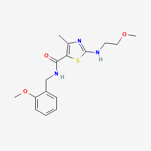 molecular formula C16H21N3O3S B11006179 N-(2-methoxybenzyl)-2-[(2-methoxyethyl)amino]-4-methyl-1,3-thiazole-5-carboxamide 