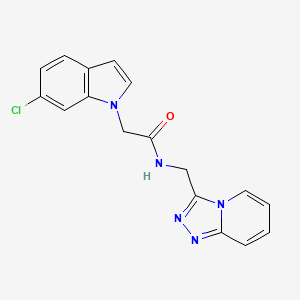 molecular formula C17H14ClN5O B11006195 2-(6-chloro-1H-indol-1-yl)-N-([1,2,4]triazolo[4,3-a]pyridin-3-ylmethyl)acetamide 