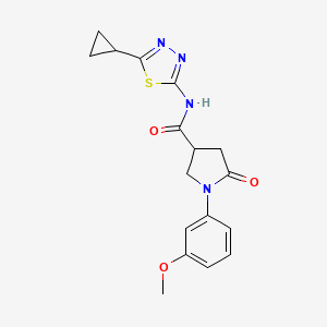 molecular formula C17H18N4O3S B11006211 N-(5-cyclopropyl-1,3,4-thiadiazol-2-yl)-1-(3-methoxyphenyl)-5-oxopyrrolidine-3-carboxamide 