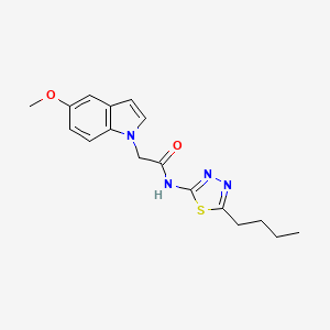 molecular formula C17H20N4O2S B11006238 N-(5-butyl-1,3,4-thiadiazol-2-yl)-2-(5-methoxy-1H-indol-1-yl)acetamide 