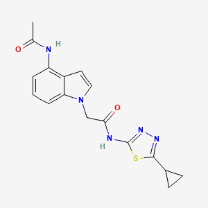 molecular formula C17H17N5O2S B11006451 2-(4-acetamido-1H-indol-1-yl)-N-(5-cyclopropyl-1,3,4-thiadiazol-2-yl)acetamide 