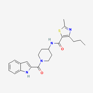 molecular formula C22H26N4O2S B11006642 N-[1-(1H-indol-2-ylcarbonyl)piperidin-4-yl]-2-methyl-4-propyl-1,3-thiazole-5-carboxamide 