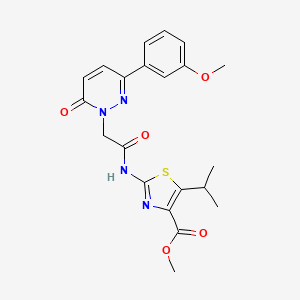 molecular formula C21H22N4O5S B11006774 methyl 2-({[3-(3-methoxyphenyl)-6-oxopyridazin-1(6H)-yl]acetyl}amino)-5-(propan-2-yl)-1,3-thiazole-4-carboxylate 