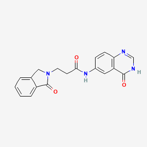 molecular formula C19H16N4O3 B11006872 N-(4-oxo-3,4-dihydroquinazolin-6-yl)-3-(1-oxoisoindolin-2-yl)propanamide 