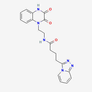 molecular formula C20H20N6O3 B11007109 N-[2-(3-hydroxy-2-oxoquinoxalin-1(2H)-yl)ethyl]-4-([1,2,4]triazolo[4,3-a]pyridin-3-yl)butanamide 