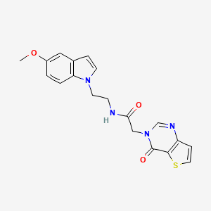 molecular formula C19H18N4O3S B11007120 N-[2-(5-methoxy-1H-indol-1-yl)ethyl]-2-(4-oxothieno[3,2-d]pyrimidin-3(4H)-yl)acetamide 