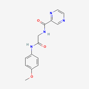 molecular formula C14H14N4O3 B11007131 N-{2-[(4-methoxyphenyl)amino]-2-oxoethyl}pyrazine-2-carboxamide 
