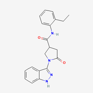 molecular formula C20H20N4O2 B11007155 N-(2-ethylphenyl)-1-(1H-indazol-3-yl)-5-oxopyrrolidine-3-carboxamide 