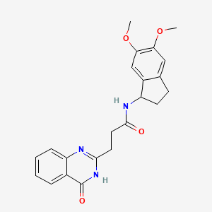molecular formula C22H23N3O4 B11007157 N-(5,6-dimethoxy-2,3-dihydro-1H-inden-1-yl)-3-(4-hydroxyquinazolin-2-yl)propanamide 