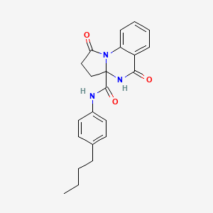 molecular formula C22H23N3O3 B11007221 N-(4-butylphenyl)-1,5-dioxo-2,3,4,5-tetrahydropyrrolo[1,2-a]quinazoline-3a(1H)-carboxamide 