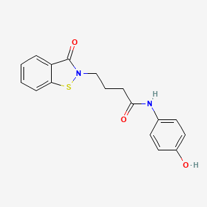 molecular formula C17H16N2O3S B11007251 N-(4-hydroxyphenyl)-4-(3-oxo-1,2-benzothiazol-2(3H)-yl)butanamide 