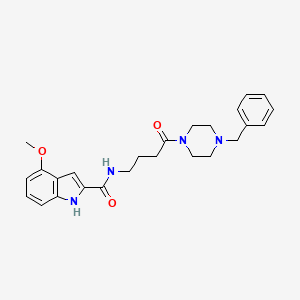 molecular formula C25H30N4O3 B11007378 N-[4-(4-benzylpiperazin-1-yl)-4-oxobutyl]-4-methoxy-1H-indole-2-carboxamide 