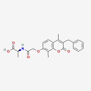 molecular formula C23H23NO6 B11007661 N-{[(3-benzyl-4,8-dimethyl-2-oxo-2H-chromen-7-yl)oxy]acetyl}-L-alanine 