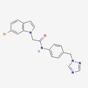 molecular formula C19H16BrN5O B11007690 2-(6-bromo-1H-indol-1-yl)-N-[4-(1H-1,2,4-triazol-1-ylmethyl)phenyl]acetamide 