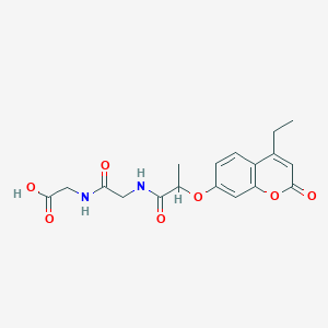 molecular formula C18H20N2O7 B11007735 N-{2-[(4-ethyl-2-oxo-2H-chromen-7-yl)oxy]propanoyl}glycylglycine 