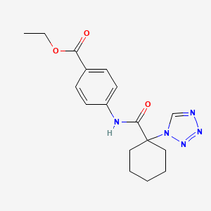 molecular formula C17H21N5O3 B11007782 ethyl 4-({[1-(1H-tetrazol-1-yl)cyclohexyl]carbonyl}amino)benzoate 