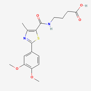 molecular formula C17H20N2O5S B11007796 4-({[2-(3,4-Dimethoxyphenyl)-4-methyl-1,3-thiazol-5-yl]carbonyl}amino)butanoic acid 