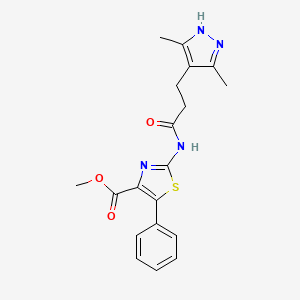molecular formula C19H20N4O3S B11007839 methyl 2-{[3-(3,5-dimethyl-1H-pyrazol-4-yl)propanoyl]amino}-5-phenyl-1,3-thiazole-4-carboxylate 