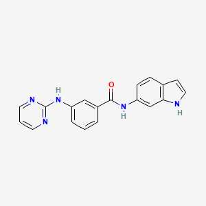 molecular formula C19H15N5O B11007865 N-(1H-indol-6-yl)-3-(pyrimidin-2-ylamino)benzamide 