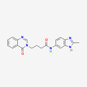 molecular formula C20H19N5O2 B11007876 N-(2-methyl-1H-benzimidazol-6-yl)-4-(4-oxoquinazolin-3(4H)-yl)butanamide 