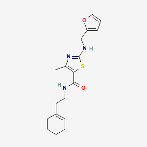 molecular formula C18H23N3O2S B11008104 N-[2-(cyclohex-1-en-1-yl)ethyl]-2-[(furan-2-ylmethyl)amino]-4-methyl-1,3-thiazole-5-carboxamide 