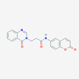 molecular formula C20H15N3O4 B11008138 N-(2-oxo-2H-chromen-6-yl)-3-(4-oxoquinazolin-3(4H)-yl)propanamide 