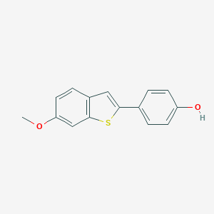 molecular formula C15H12O2S B110082 4-(6-Methoxy-1-benzothiophen-2-yl)phenol CAS No. 175460-94-3