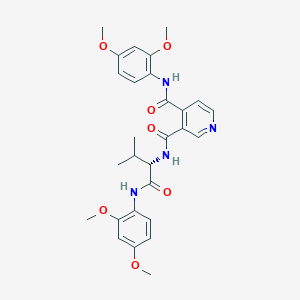 molecular formula C28H32N4O7 B11008251 N~4~-(2,4-dimethoxyphenyl)-N~3~-{(2S)-1-[(2,4-dimethoxyphenyl)amino]-3-methyl-1-oxobutan-2-yl}pyridine-3,4-dicarboxamide 