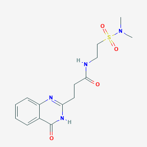 molecular formula C15H20N4O4S B11008340 N-[2-(dimethylsulfamoyl)ethyl]-3-(4-hydroxyquinazolin-2-yl)propanamide 