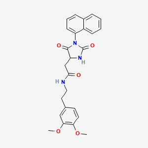 molecular formula C25H25N3O5 B11008346 N-[2-(3,4-dimethoxyphenyl)ethyl]-2-[1-(naphthalen-1-yl)-2,5-dioxoimidazolidin-4-yl]acetamide 